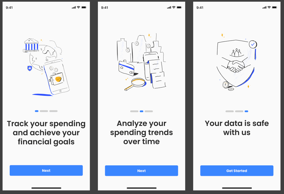 Personal finance mobile dashboard preview