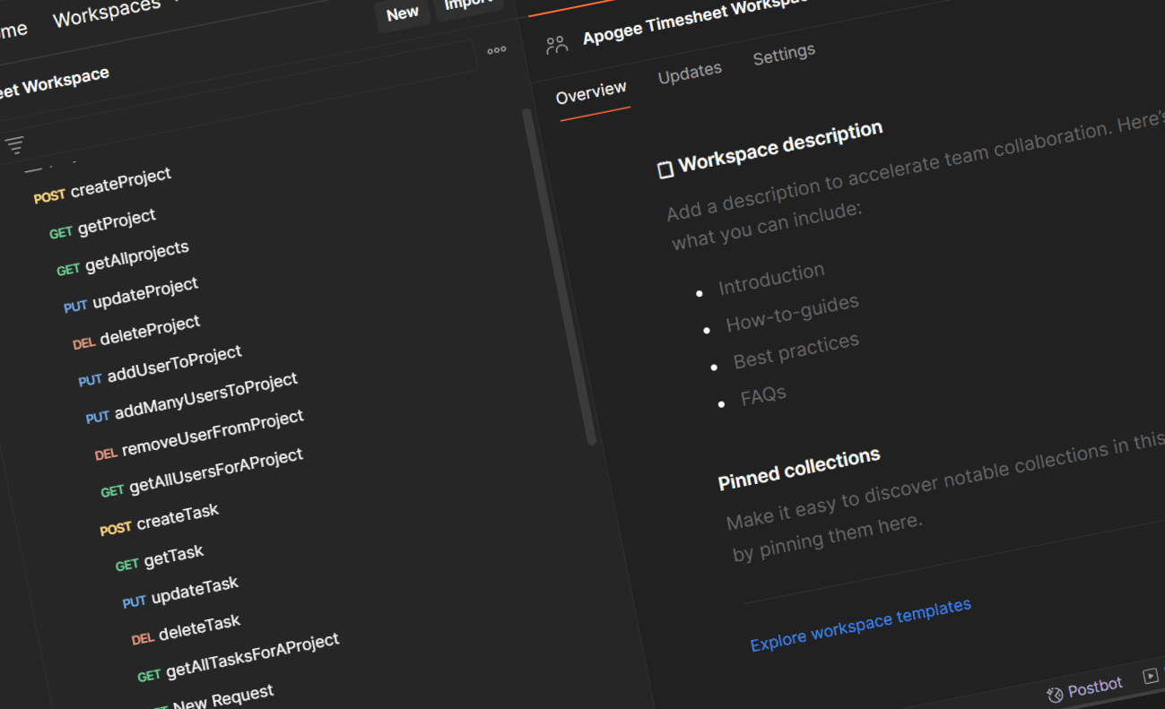 Timesheet management web interface preview